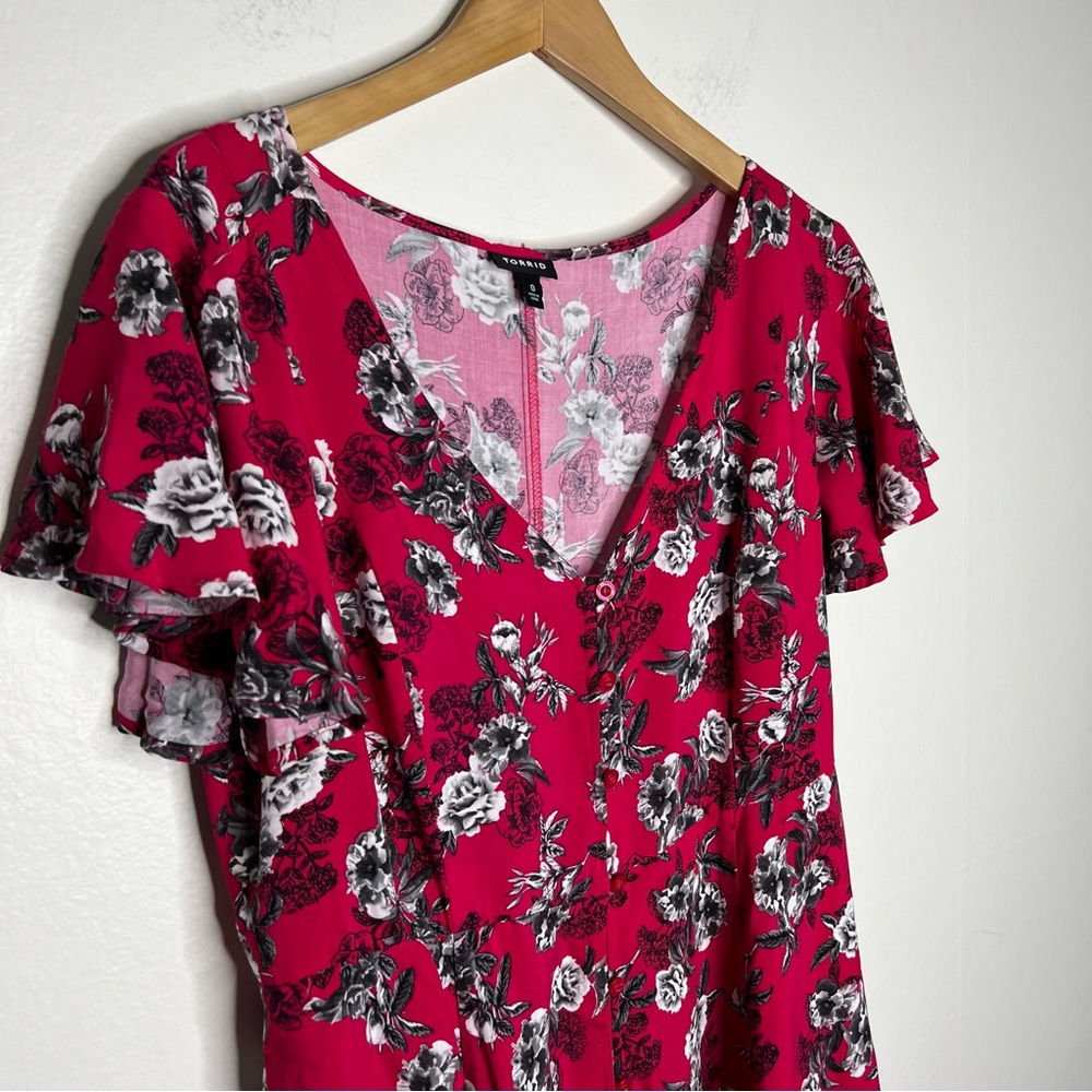 Torrid New Acas Flutter Sleeve Button Front Mini … - image 4